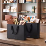 Vixara Black Gift Bags with Handles, 5 Pack Paper Gift Bags for Presents, Party, Wedding and Holiday Packaging, Small Reusable Gift Bags for Birthday and Special Occasions Vixara Black Gift Bags with Handles, 5 Pack Paper Gift Bags for Presents, Party, Wedding and Holiday Packaging, Small Reusable Gift Bags for Birthday and Special Occasions